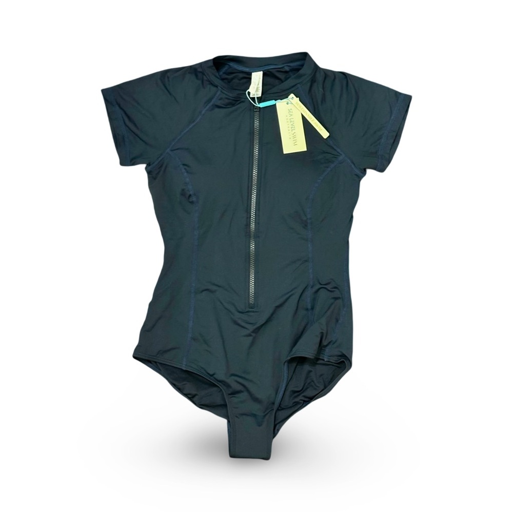 Sea Level Swim Eco Essentials Short Sleeve One Piece Swim Suite - Night Sky